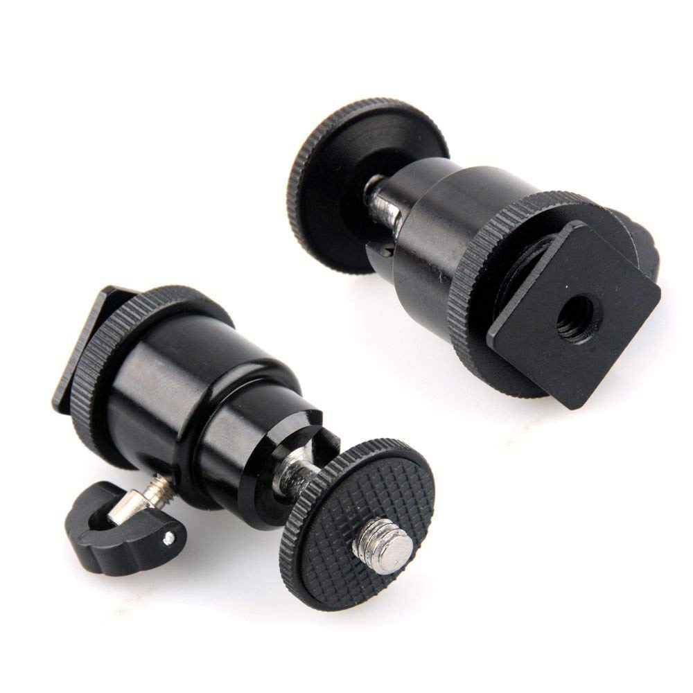 HIFFIN® 5 Pcs Combo Swivel Mini Ball Head 1/4" Screw 360 Degree Aluminum Alloy Body Rotating Swivel Mini Tripod Ball Head with 1/4" Screw Thread Base Mount for Lighter Camera Camcorder