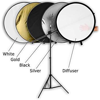 HIFFIN® Reflector 42-inch / 107 cm 5 in 1 Collapsible Multi-Disc Light Reflector with Bag - Translucent, Silver, Gold, White and Black(reg)