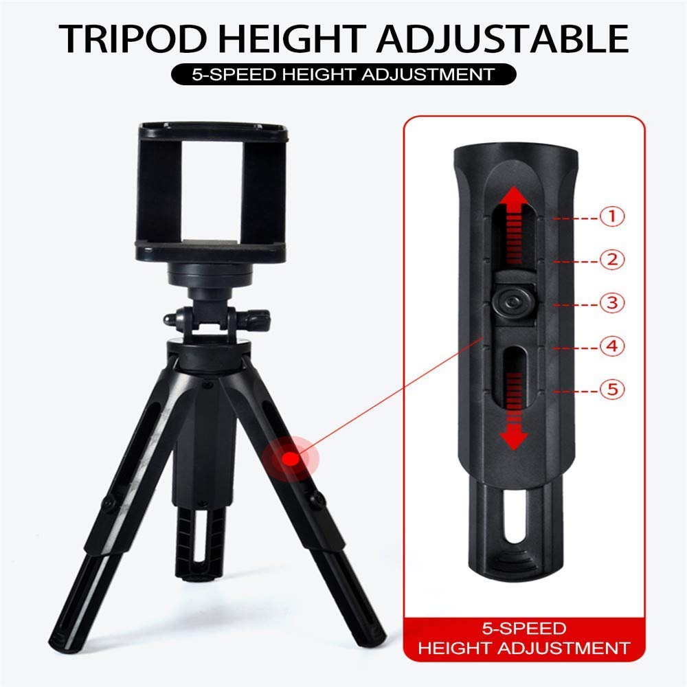 HIFFIN® 360 Degree Rotation Mini Tripod Support Stand for DSLR and Smartphones - Foldable Shockproof Lightweight Bracket for Mobile Phones/DSLRs. (Tripod Support 7 + 3 inches with Holder)