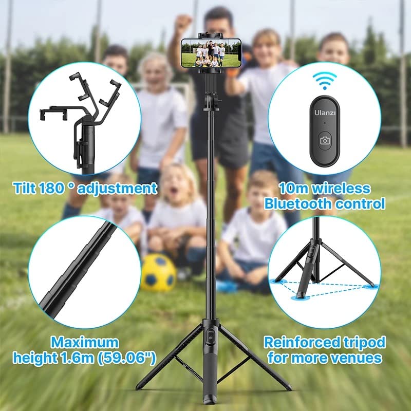 Ulanzi SK-03 1.6M Livestream Selfie Stick, 360 Rotation, Bluetooth