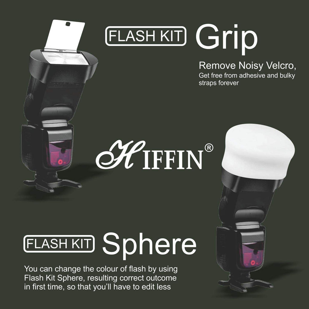 HIFFIN® Professional Starter Flash Accessories Kit Universally Compatible | New Labeled Flash Diffuser | Grid | Gel | Grip & Sphere (Professional...
