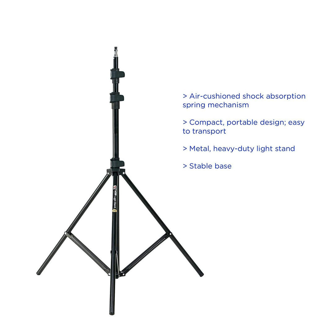 HIFFIN® Light Stand Kit - 9 feet (2 Light Stands) Metal Colour Black 9 feet, Portable & Foldable, Indoor & Outdoor Shoot, Heavy Duty, Photography & Videography