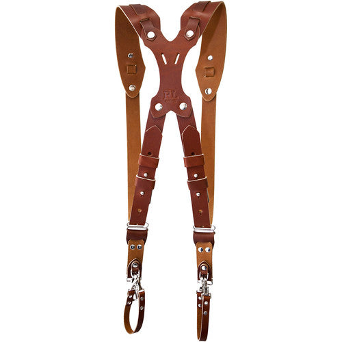HIFFIN Clydesdale Pro Dual Leather Camera Harness (Large, Tan)