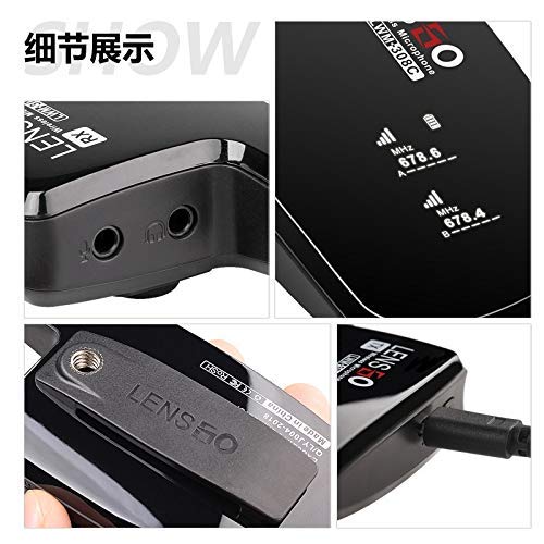 LENSGO LWM-308C Mini Wireless Lavalier set of 2 Microphone with 1 reciver and 1 transmitter for DSLR Camera Smartphones Gimbal Video Vlog Interview Clip-on Lapel Mic