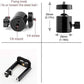 HIFFIN® Cell Phone Holder Clip and Ball Head Adapter Set for Tripod and Selfie Stick with 1/4 Screw, Universal Tripod Mount, Camera Tripod Ball Head, 360 Degree Swivel Cell Phone