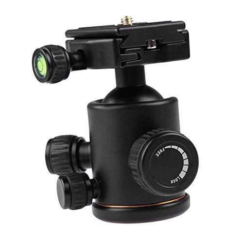 HIFFIN®Professional Metal 360 Degree Rotating Panoramic Ball Head with 1/4 inch Quick Release Plate and Bubble Level,up to 17.6pounds/8kilograms,for Tripod,Monopod,Slider,DSLR Camera,Camcorder