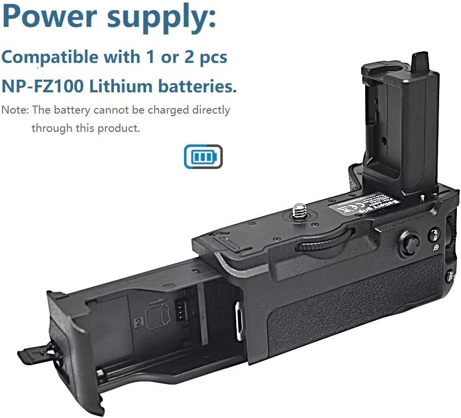 HIFFIN Battery Grip for Sony A7IV A9II A7RIV Camera, Replacement for Sony VG-C4EM,Used to Replace FZ100 Rechargeable Lithium-ion Battery