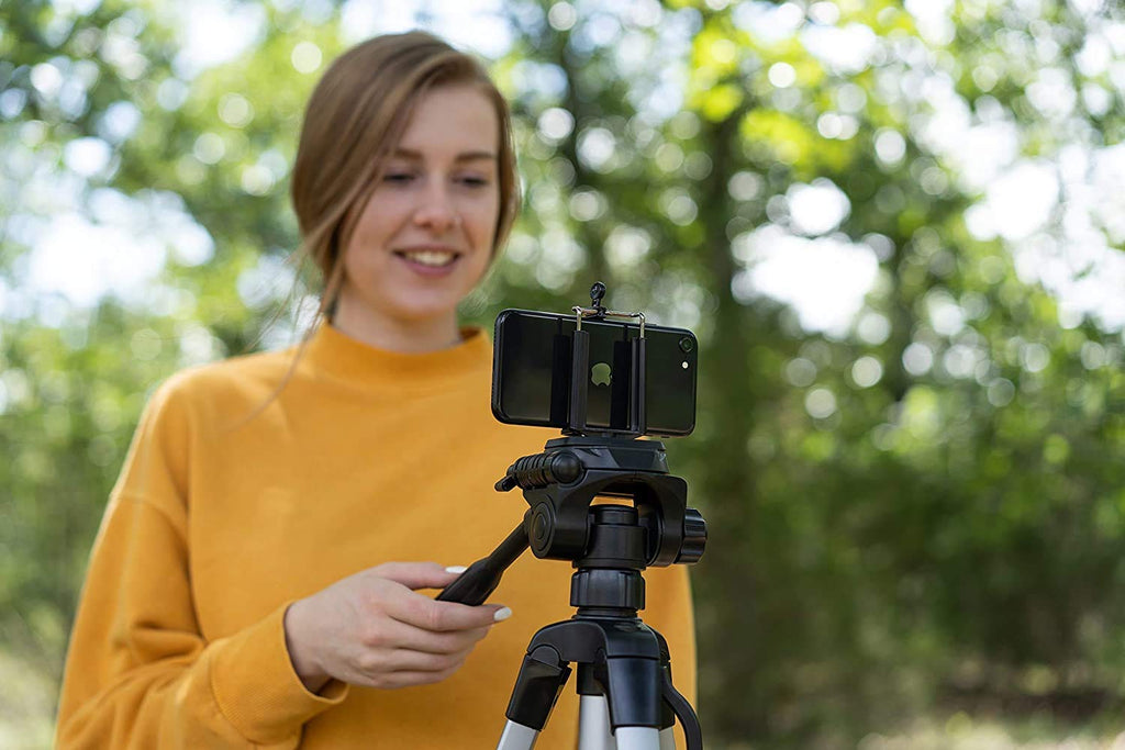 HIFFIN® 5 Pcs Combo A E P Universal Mobile and Small Size Camera and Selfie Stick Holder Tripod Attachment (Black)