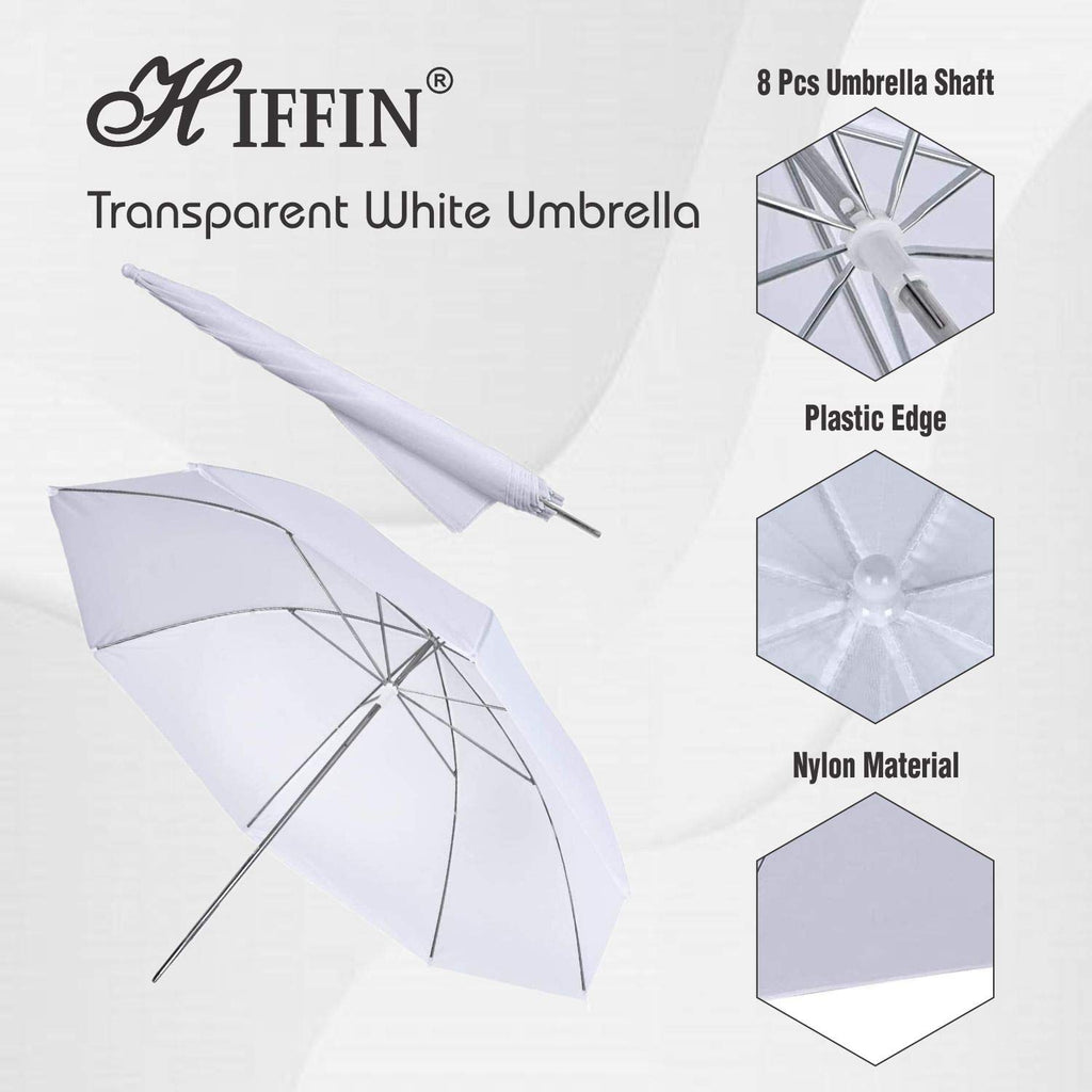 HIFFIN® E27 Studio Single Holder KIT Umbrella White + Studio Light Stand 9 FT+ Umbrella and Bulb Holder KIT Set of 1