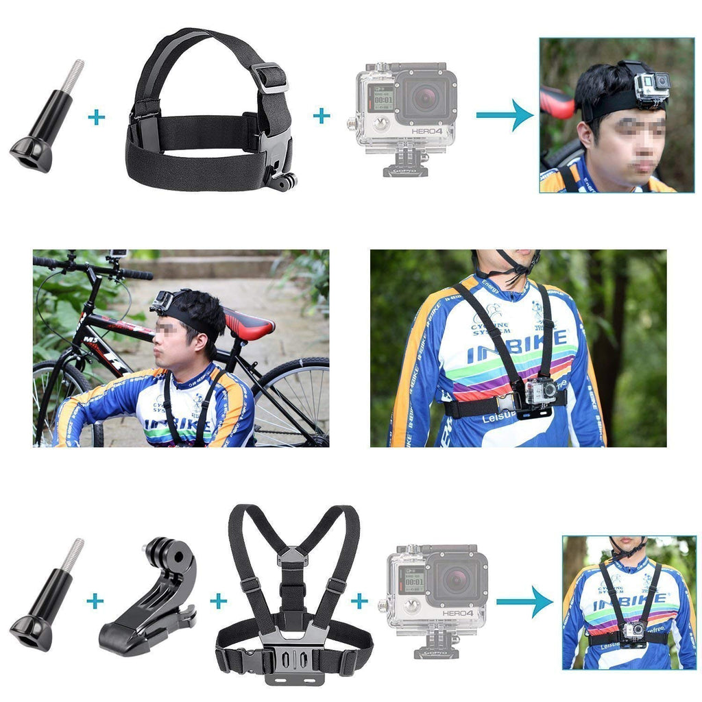HIFFIN® Branded 45 in 1 for GoPro (Gopro7) Accessories Kit for Hero 5 4 3+ 3 2 1, SJCAM SJ4000 SJ5000, Yi & Other Action Cameras