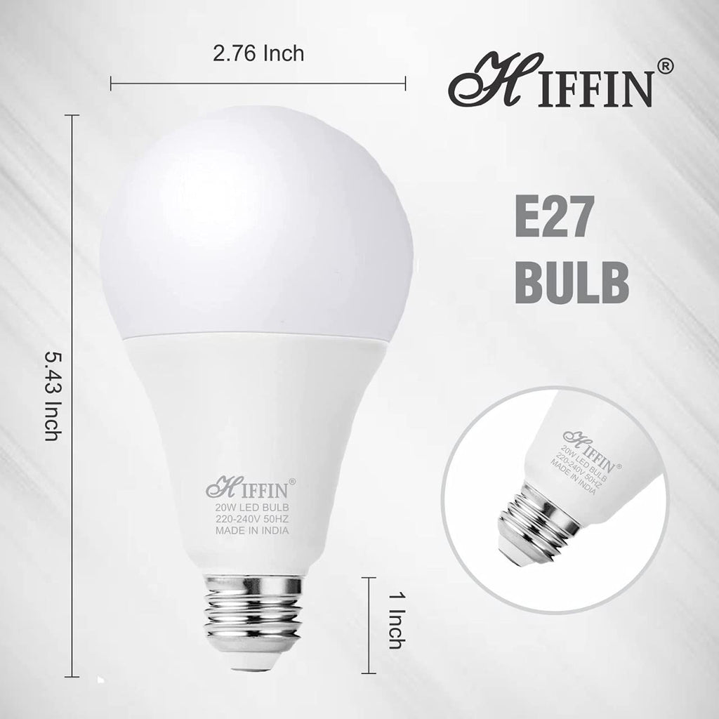 HIFFIN® Pack of 4pcs Super Bright Light Bulb 20 Watt Equivalent A21 LED Light Bulb, White 3000K, 2200 High LED Bulb, E27 Base, Non-Dimmable