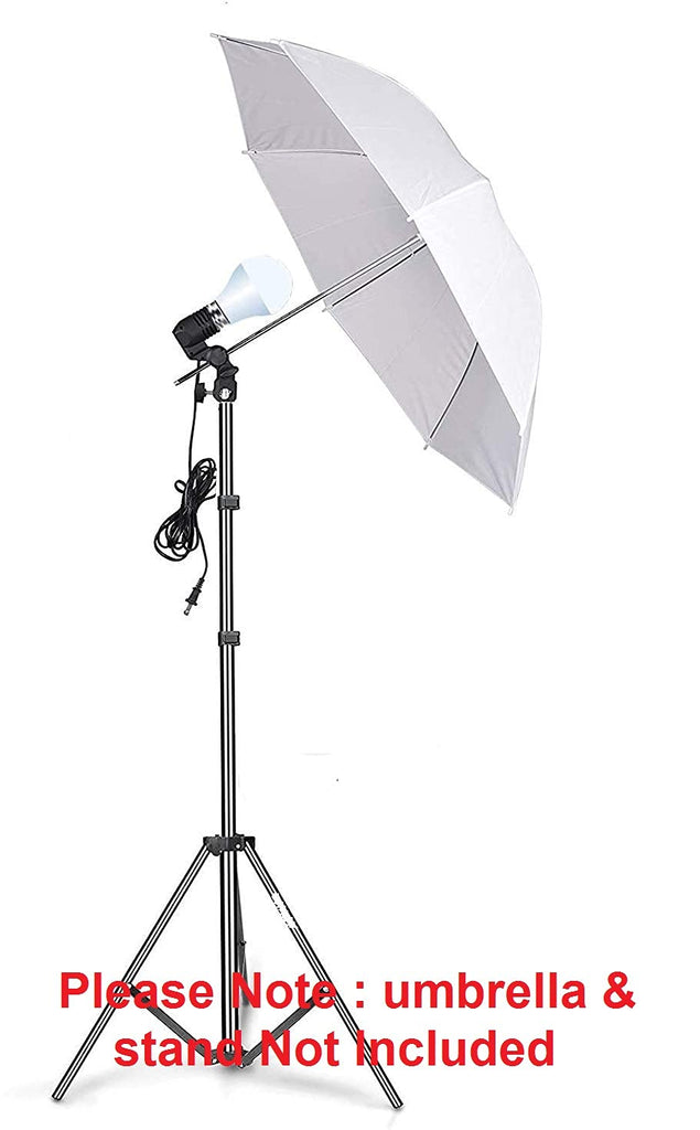 HIFFIN® 20 W Bulb Imported Photography Photo Light Lamp Bulb Single Holder E27 Socket Bracket Studio EU Plug,Black