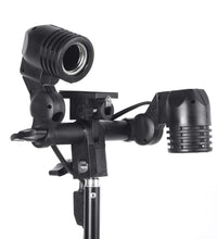 HIFFIN® Branded E27 Double Light Combo Socket with Light Stand Swivel Mount & Umbrella Holder for Photography, Film, & Video Studio