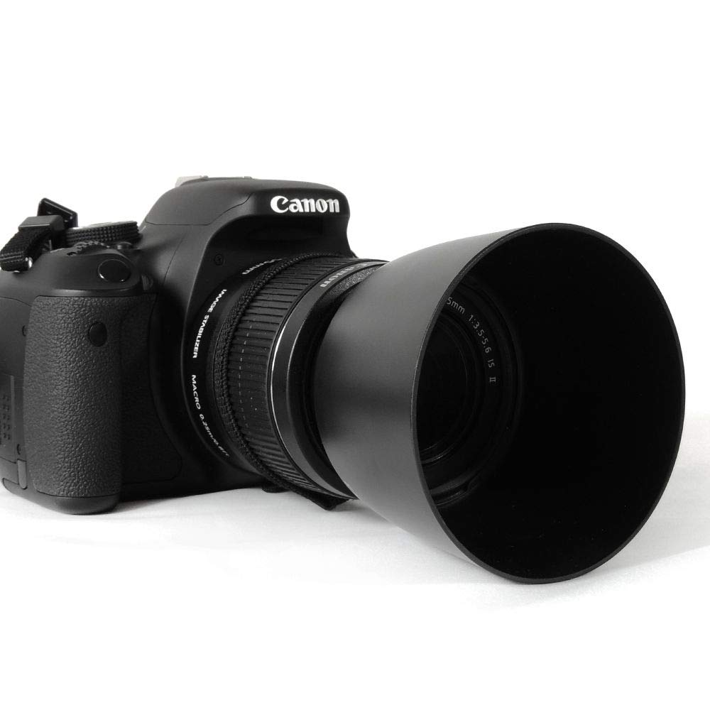 HIFFIN® ET-60 Lens Hood for Canon 55-250 EF75-300III, Camera for Canon EF75-300MM F/4-5.6 III EF-S 55-250MM F/4-5.6 is ET - 60 Lens Hood for Canon EF75-300 USM/EF - S 55-250MM