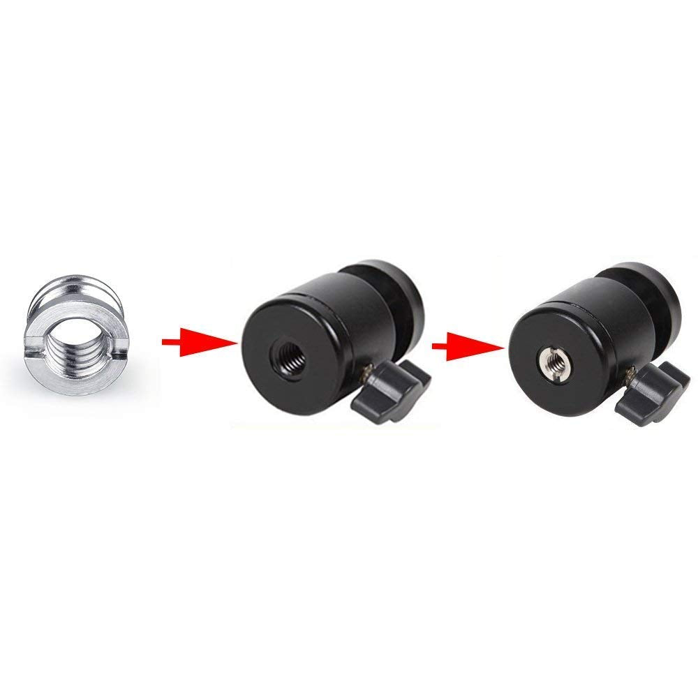 HIFFIN® Metal 1/4" to 3/8" Tripod Convert Screw Adapter 3/8" to 1/4" Reducer Bushing Convert Screw Adapter for Tripod Monopod Ballhead Stand and Video Light DSLR SLR (Pack of 3)