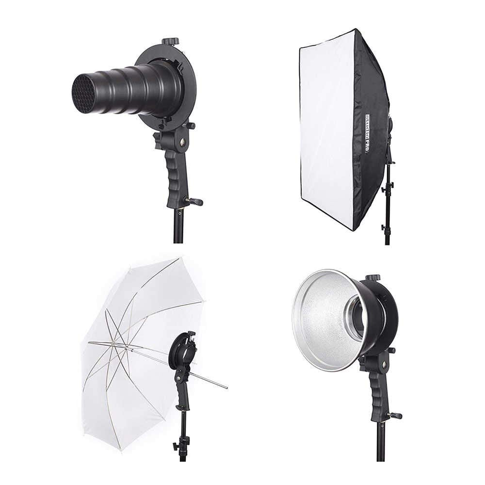 HIFFIN® S-Type Bracket Holder with Bowens Mount for Speedlite Flash Snoot Softbox Beauty Dish Reflector Umbrella