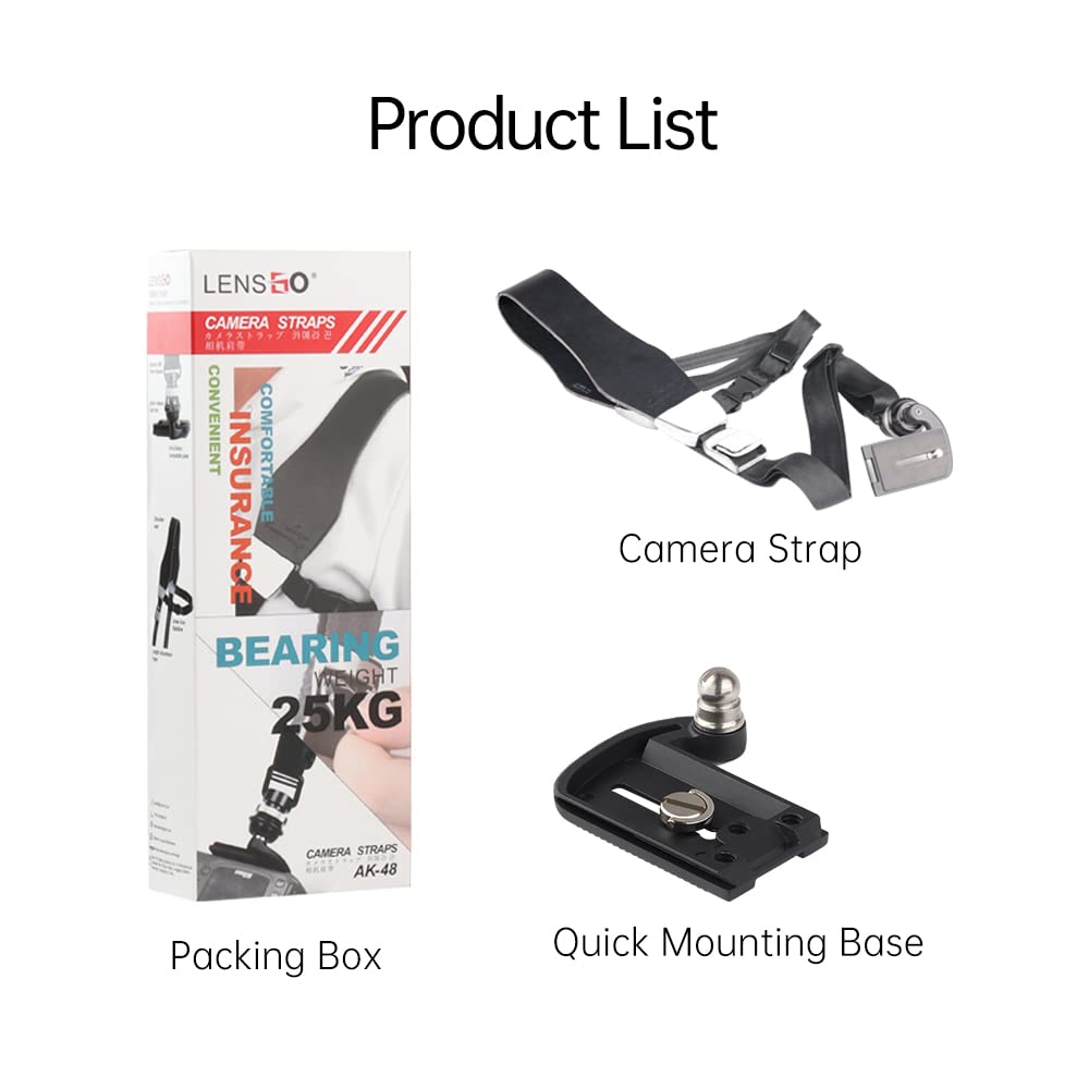 LENSGO AK 48 Leather Pro in Style Camera Strap Accessories for 1 Cameras/Single Shoulder Leather Harness/Multi-Camera Gear for DSLR/SLR