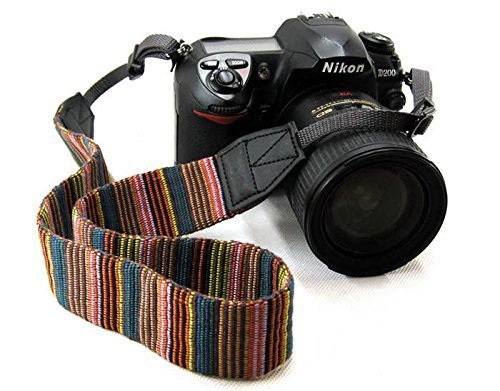 HIFFIN® Universal Color Stripes Soft red Camera Neck Straps Shoulder Strap Belt Grip for DSLR Nikon Canon Panasonic Sony Pentax