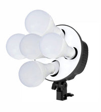 HIFFIN® 5 in 1 E27 Photo Studio Bulb Holder with 20W Bulb Base Socket Lamp Bulb Holder Adapter for Photo Video Studio Softbox Video Light - Black