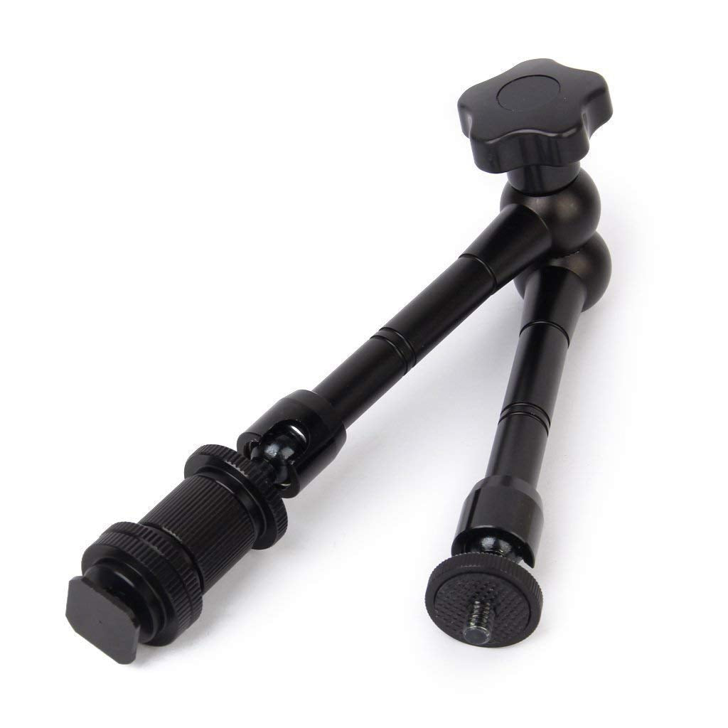 HIFFIN® Magic arm11 Inch Adjustable Friction Articulating Magic 1/4-inch Hot Shoe Connector Arm for LCD Monitor LED Camera