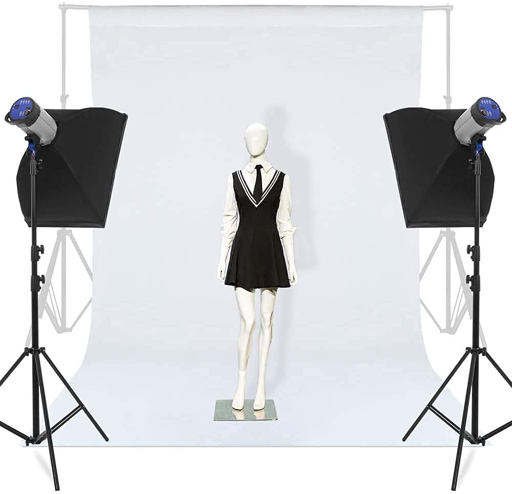 HIFFIN® White Backdrop Photo Backgound - 6x10 FT Photography Backdrop for Photoshoot White Background Screen for Video Recording Picture Shooting