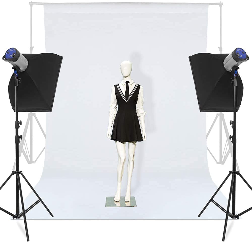 HIFFIN® White Backdrop Photo Backgound - 6x10 FT Photography Backdrop for Photoshoot White Background Screen for Video Recording Picture Shooting