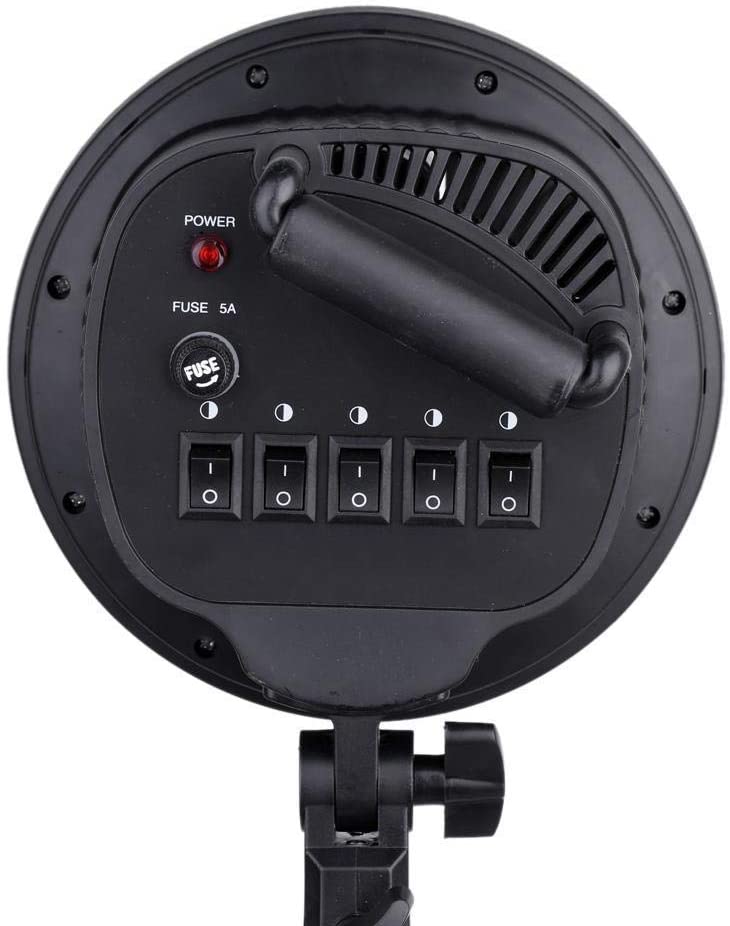 HIFFIN® 5 in 1 E27 Combo Photo Studio Bulb Holder Base Socket Lamp Bulb Holder Adapter for Photo Video Studio Softbox Video Light - Black
