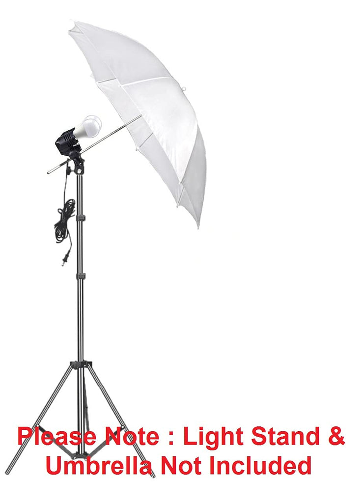 HIFFIN® 20W Bulb Branded E27 Double Light Socket Swivel Mount & Umbrella Holder for Photography, Film, & Video Studio