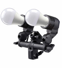 HIFFIN® 20W Bulb Branded E27 Double Light Socket Swivel Mount & Umbrella Holder for Photography, Film, & Video Studio