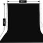 HIFFIN® 8 x 12 FT Black LEKERA Backdrop Photo Light Studio Photography Background with 4pcs Backdrop Support Spring Clamp 4.3"/11cm.