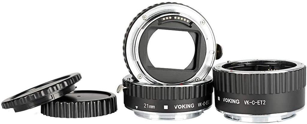 Voking VK-C-ET2 13mm 21mm 31mm Auto Focus Macro Extension Tube Set for Canon DSLR Cameras (Black)