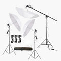 HIFFIN® E27 3 Point Studio Single Holder KIT Umbrella White + Studio Light Stand 9 FT+ Umbrella and Bulb Holder KIT Mark III | 3 Single Holder | 3 Light Stand 9ft | 3 Umbrella (WOB)