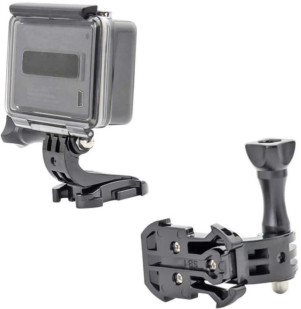 HIFFIN® J Hook Buckle Mount for Vertical Surface, Compatible for All GoPro Max/GoPro Hero 8 7 6 5 4 3+ 3 HD and Other Camera - Black (2pcs)