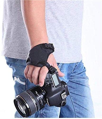 Hiffin PU Leather Soft Camera Hand Grip/Wrist Strap for Canon Nikon Sony SLR DSLR (Black)