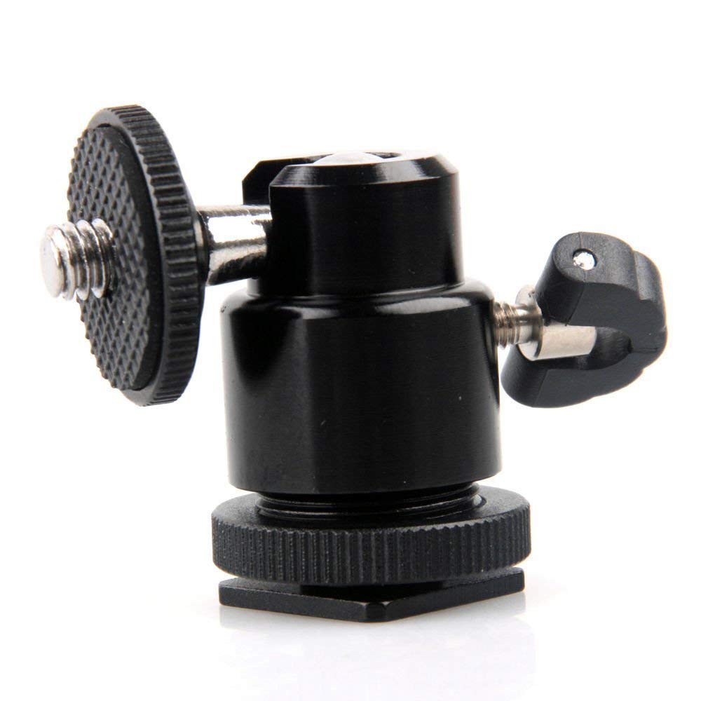 HIFFIN® 5 Pcs Combo Swivel Mini Ball Head 1/4" Screw 360 Degree Aluminum Alloy Body Rotating Swivel Mini Tripod Ball Head with 1/4" Screw Thread Base Mount for Lighter Camera Camcorder