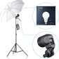 HIFFIN®Daylight Umbrella Continuous Lighting Kit, 8x14ft Background Support System with 2 Muslin backdrops (Black and White) for Photo Studio & 18 W Bulb Product, Portrait and Video Shoot Photography