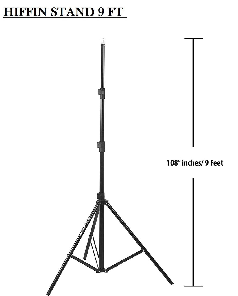 HIFFIN® Heavy-Duty Light Stand (9 feet) for Ring Light, Reflectors, Photo & Video Studio Shooting (Portable, Foldable)