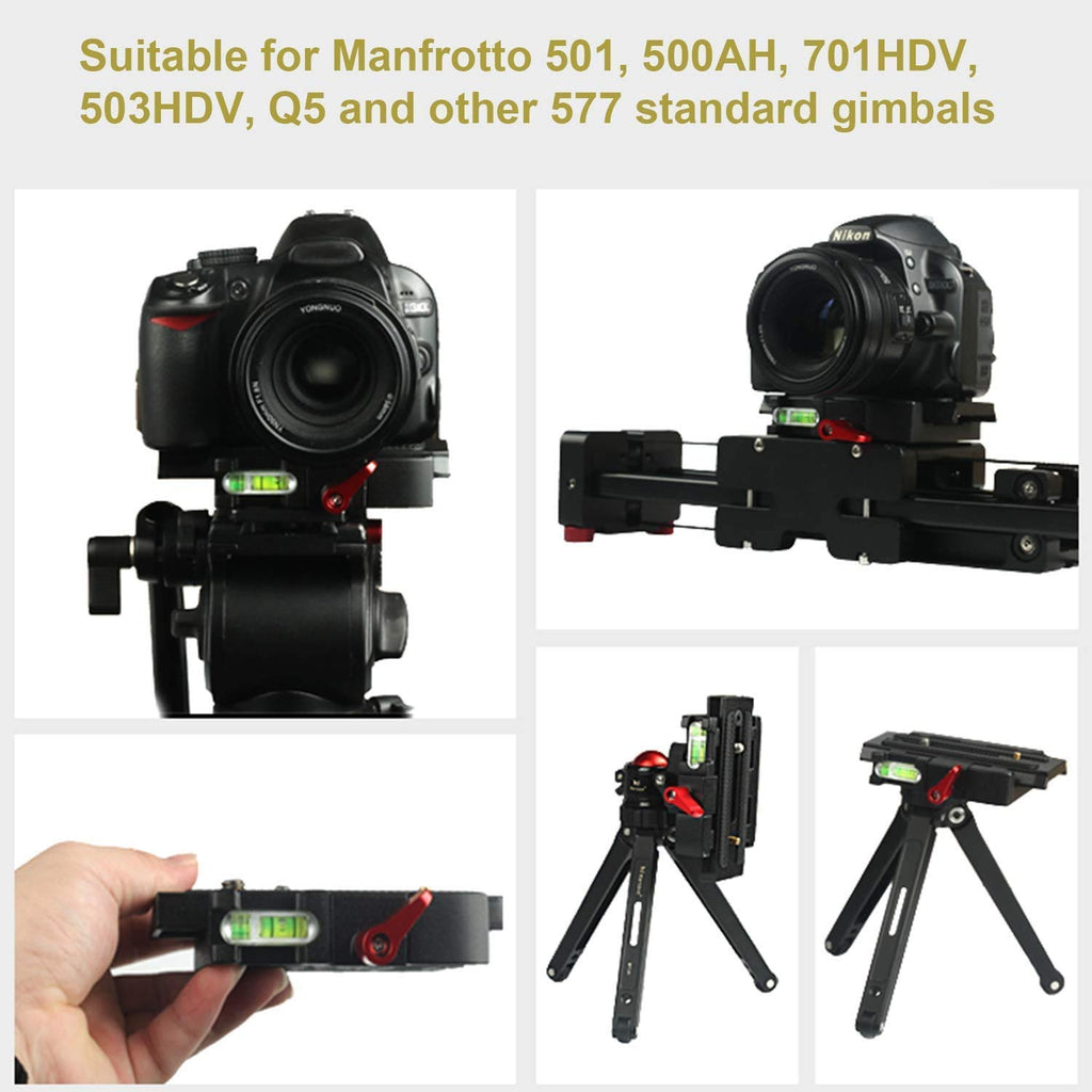 HIFFIN® Universal Quick Release Camera Adapter Mount System with Slide Plate with 1/4" and 3/8" Screws for Benro, Manfrotto & Other Professional Tripods (Quick Release Plate)