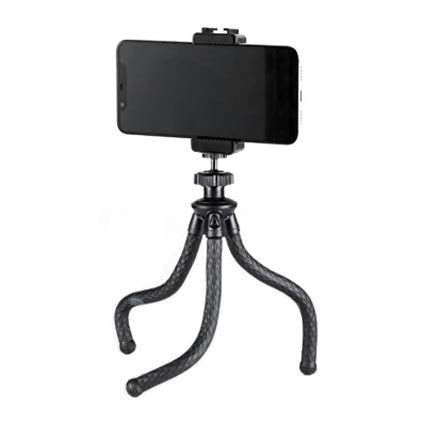 HIFFIN® VB-S700 Phone Tripod Mount with Cold Shoe Mount for Microphone LED Light with 1/4'' Tripod Screw Compatible with iPhone/Oneplus/Mi/Oppo & Other Smartphones Vlogging Accessories