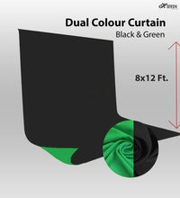 HIFFIN 2.4384 M X 3.6576 M (8x12 ft), 2-in-1 Black Green Screen Backdrop Reversible Photography Backdrop Background, Chromakey Black Screen Green Backdrop for Photoshoot Televison Zoom Live Streaming