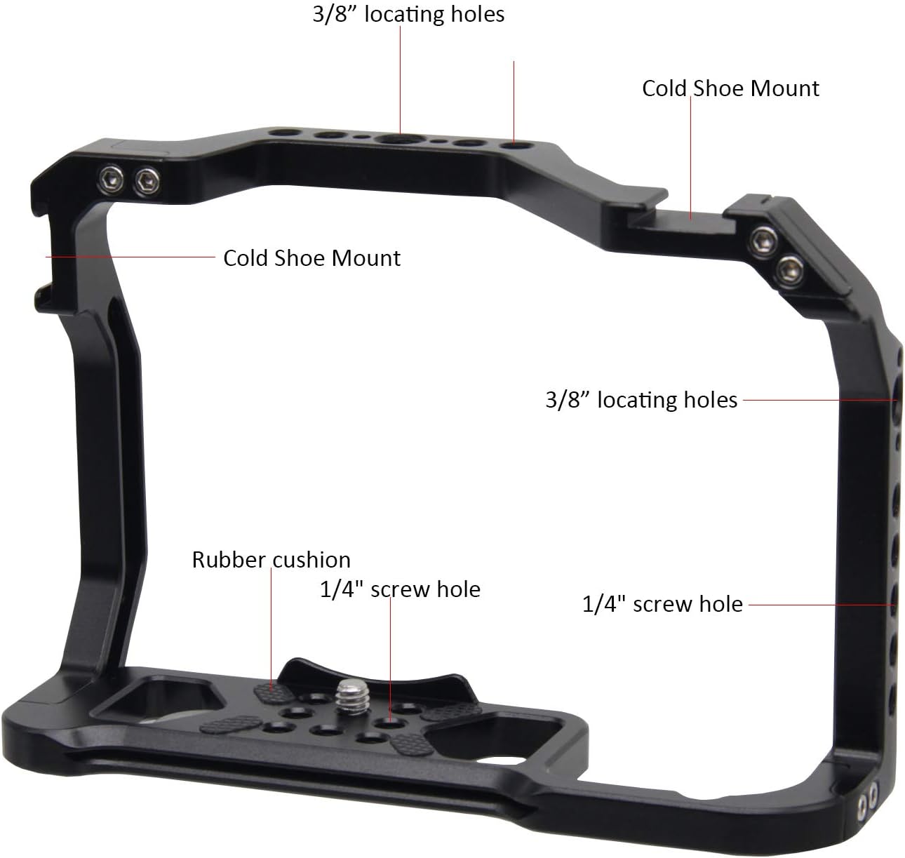 HIFFIN Camera Cage for Canon EOS R6 R5 Mirrorless Camera, Vlogging Vid
