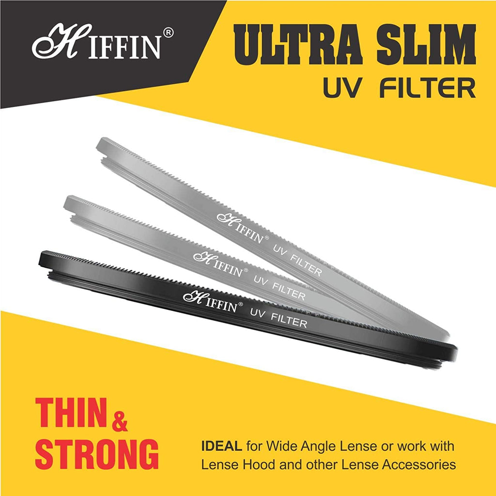 HIFFIN® Ultra Slim Multicoated 16 Layers UV Filter Protection Slim Frame with Multi-Resistant Coating (55 MM)