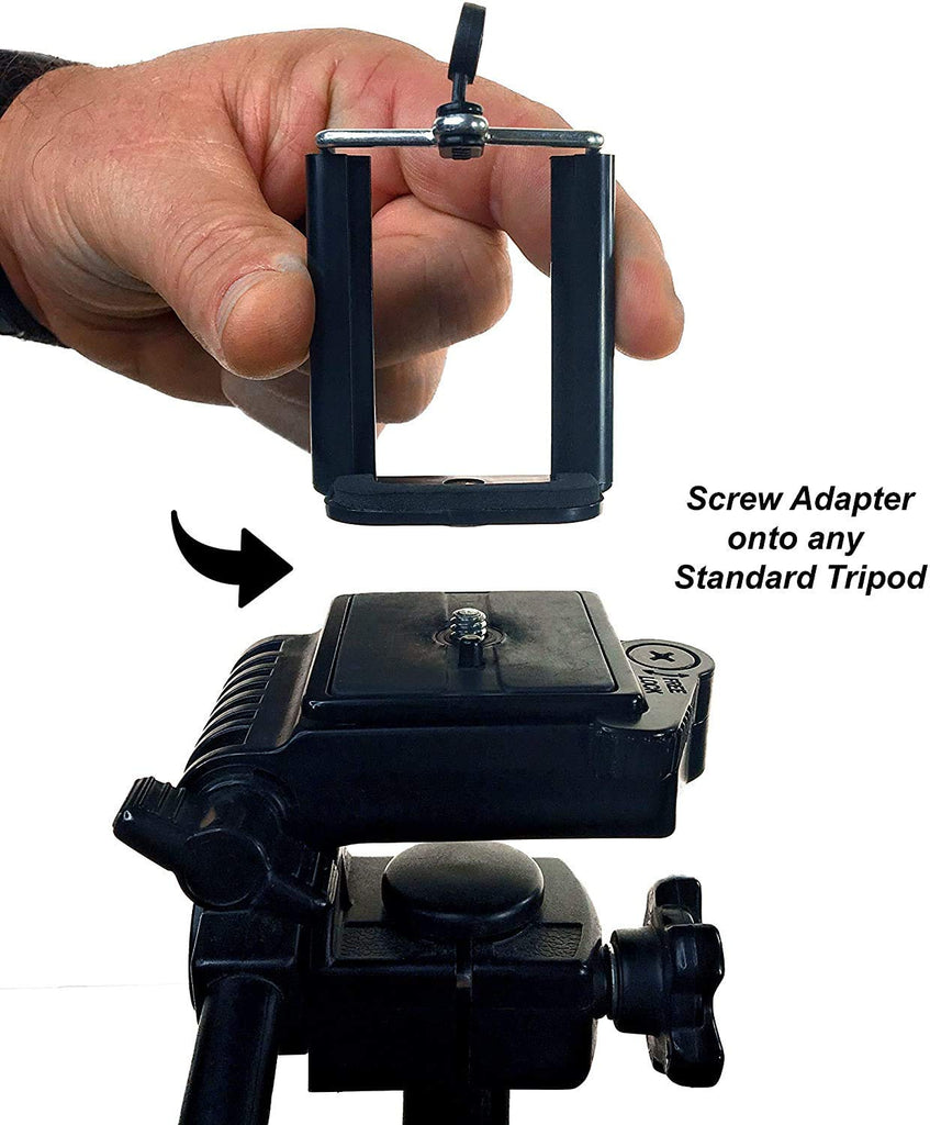 HIFFIN® 2 Pcs Combo A E P Universal Mobile and Small Size Camera and Selfie Stick Holder Tripod Attachment (Black)