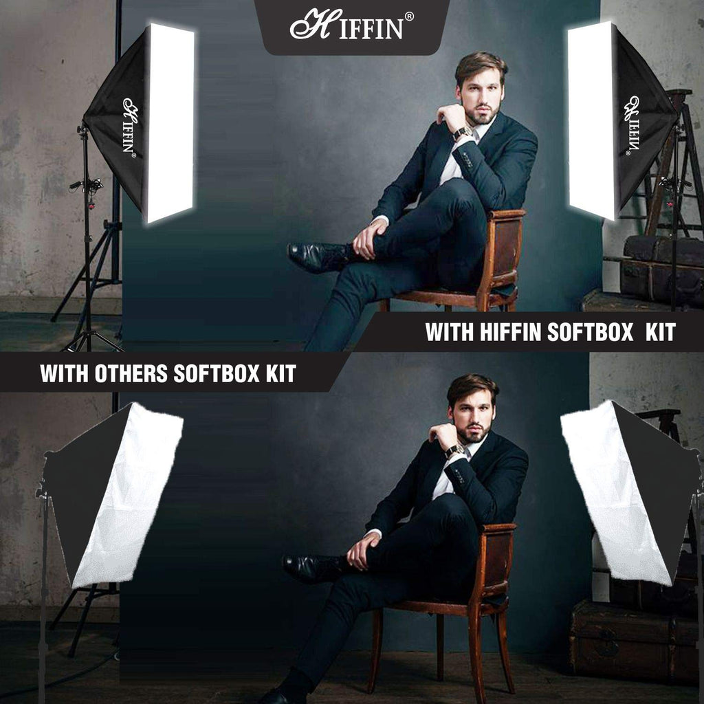 HIFFIN® PRO Quadlux Mark II Soft Led Still & Video Light Softbox Double Kit with AC Power, YouTube Shooting, Videography, Portrait, Product...