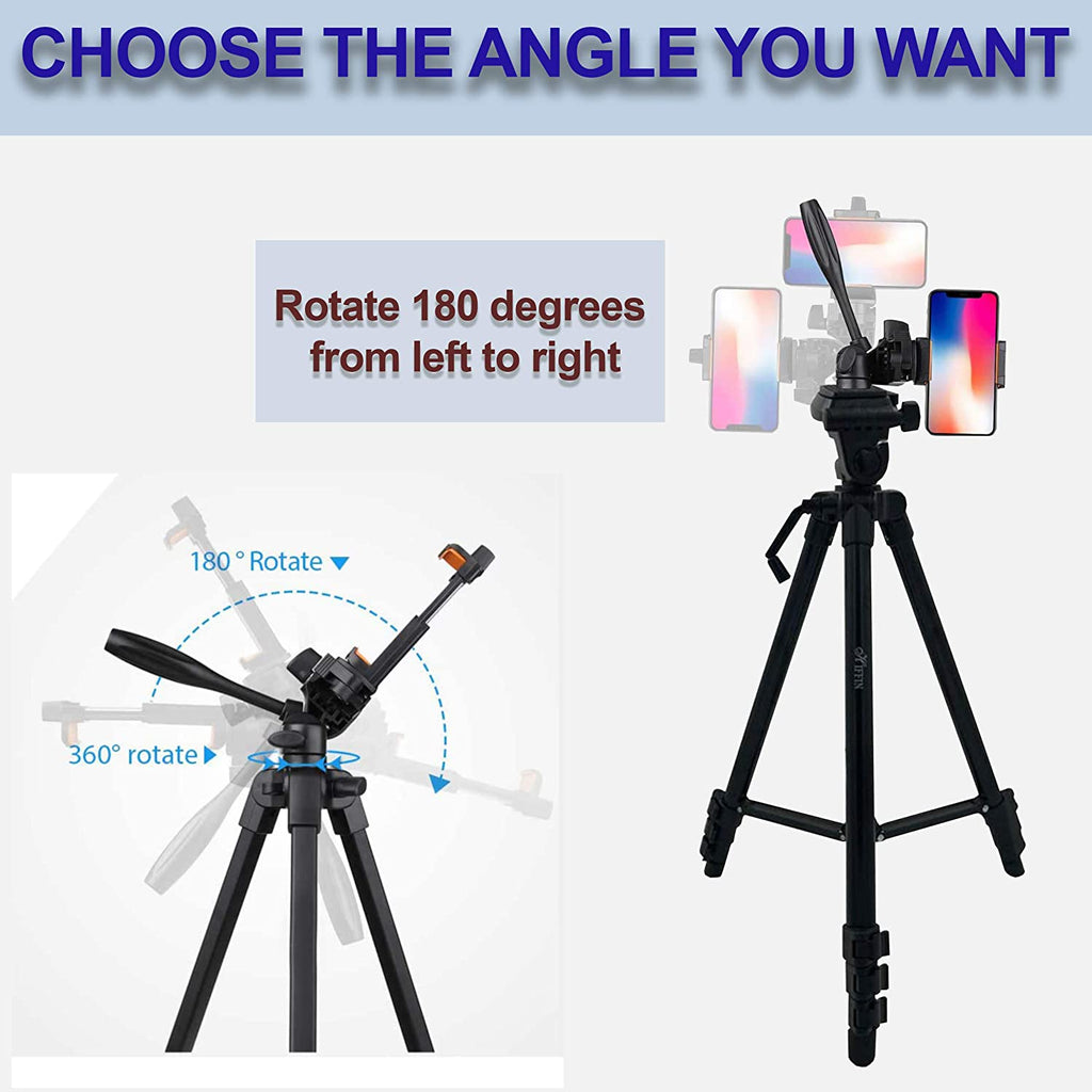 HIFFIN HF-2111 Universal Lightweight Tripod with Carry Bag for All Smart Phones, Gopro, Cameras Tripod for Camera, Video Camera Tripod