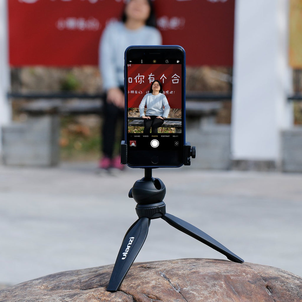 Ulanzi ST-02S Newest Aluminum Phone Tripod Mount w Cold Shoe Mount, Support Vertical and Horizontal, Universal Metal Adjustable Clamp for Apple iPhone X 8 7 6S Plus Sumsang Android Smartphones