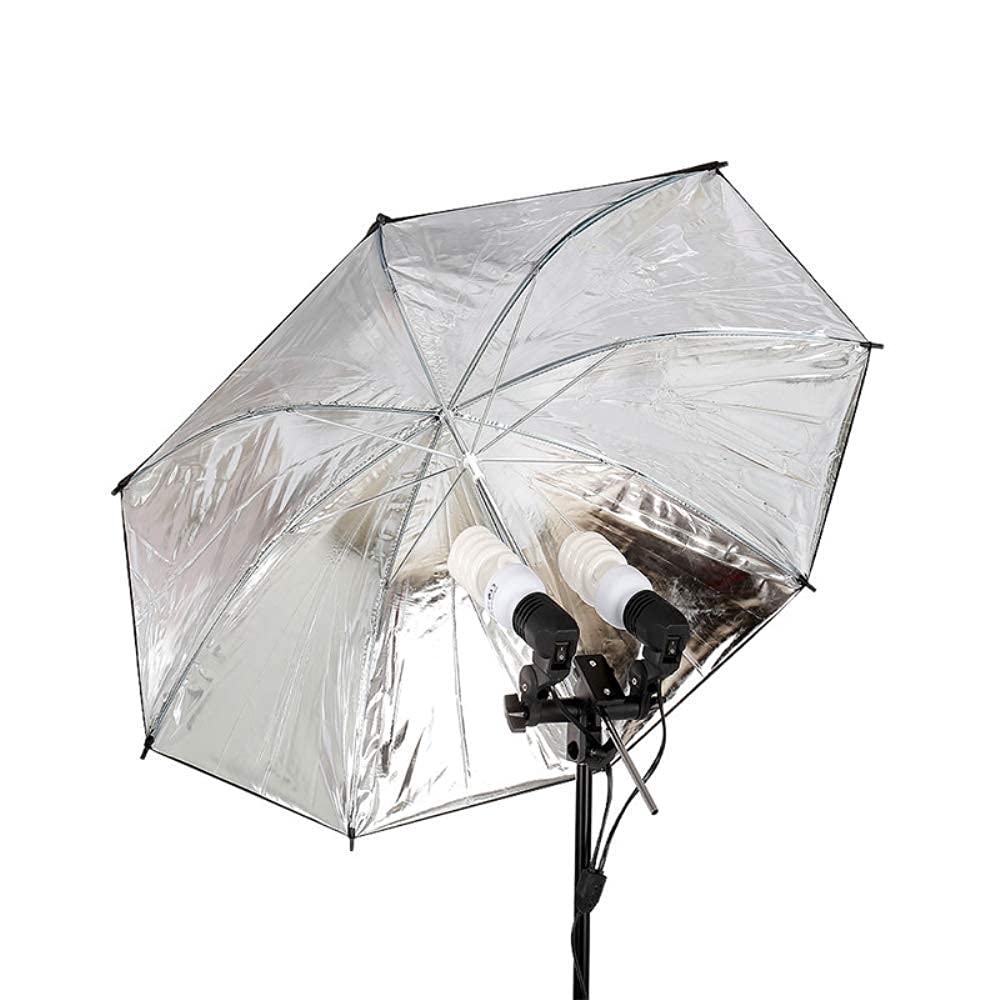 HIFFIN® Branded E27 Double Light Combo Socket with Light Stand Swivel Mount & Umbrella Holder for Photography, Film, & Video Studio