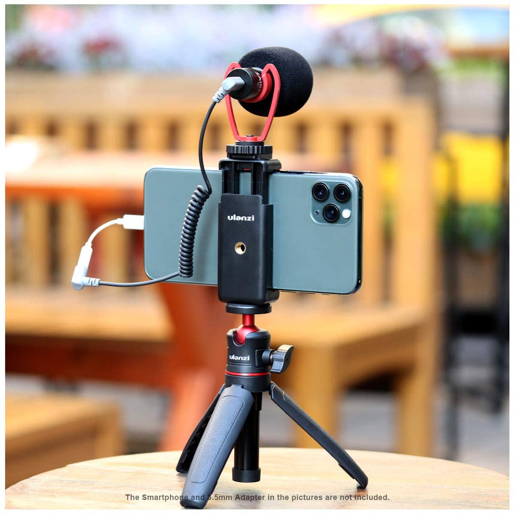 ULANZI ST-07 Phone Tripod Mount with Cold Shoe Mount for Microphone LED Video Light 1/4'' Tripod Screw for All Smartphone Vlog Vlogging