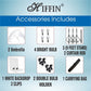 HIFFIN® White Screen Backdrop 8x12 ft with 9 ft Stand - 3 Packs 6x9 ft Photography Backdrop with 2 Pcs Spring Clamps, 1PCs Carry Bag (T Shape Kit C2 C1 W & Double Holder Kit M2)