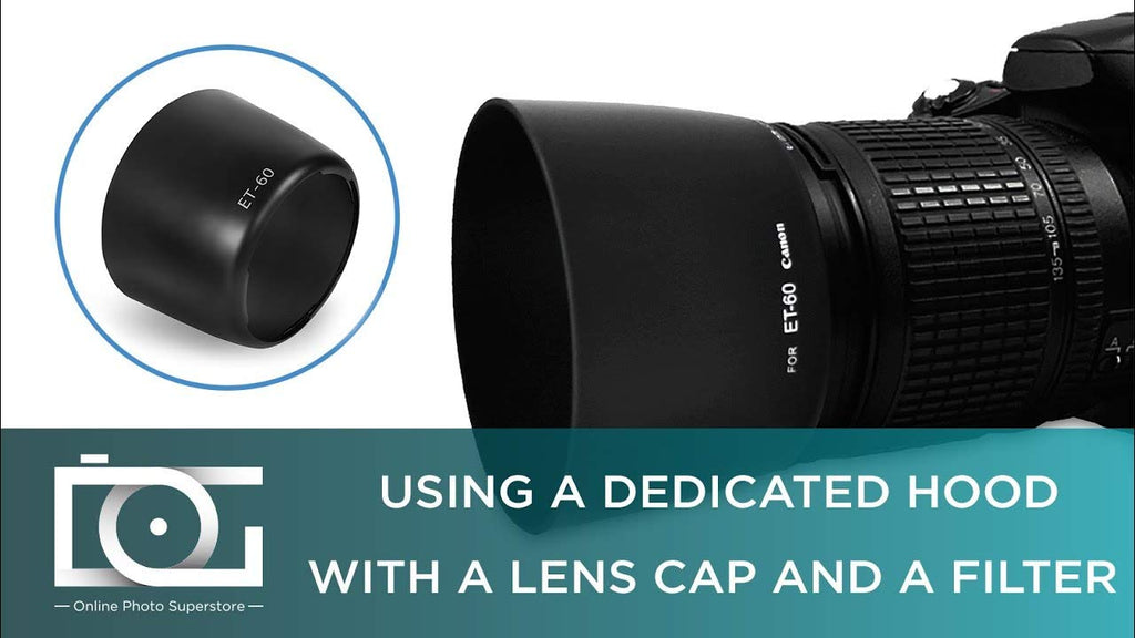 HIFFIN® ET-60 Lens Hood for Canon 55-250 EF75-300III, Camera for Canon EF75-300MM F/4-5.6 III EF-S 55-250MM F/4-5.6 is ET - 60 Lens Hood for Canon EF75-300 USM/EF - S 55-250MM